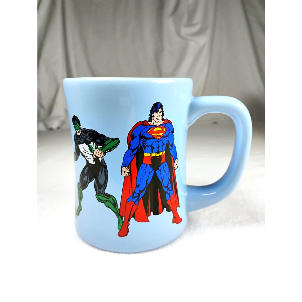 Vintage 1998 Warner Bros Studio Store Justice League Coffee Mug Batman Superman